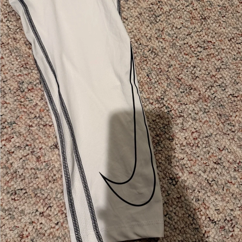 Nike Pro Men's White and Black Compression Tights